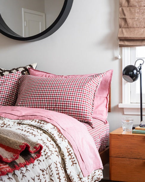 Chili Gingham Sheet Set