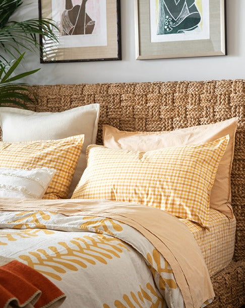 Flax Gingham Sheet Set