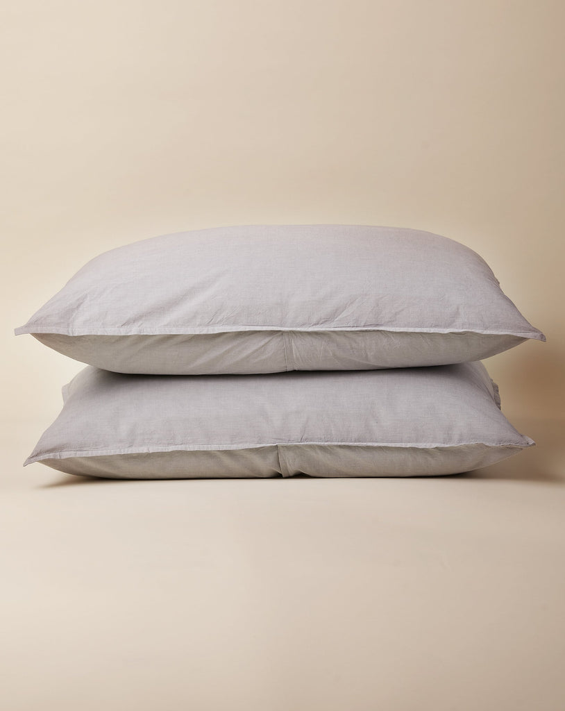 Ash Grey Chambray Pillowcase Set