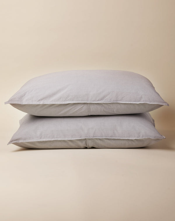 Ash Grey Chambray Pillowcase Set
