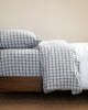 Ash Grey Gingham Sheet Set