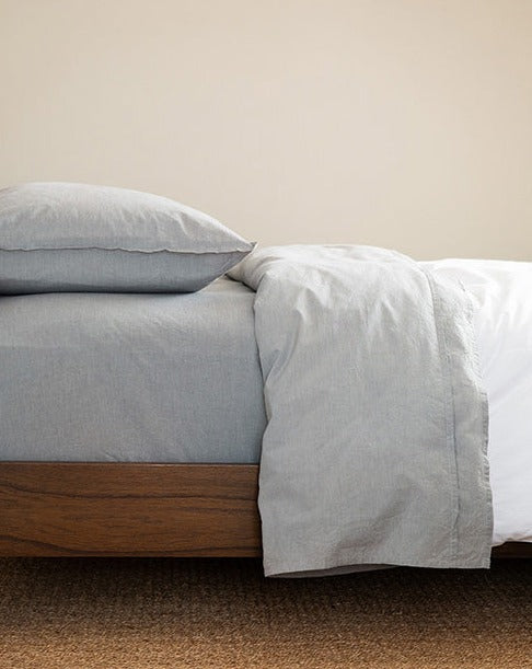 Ash Grey Chambray Sheet Set