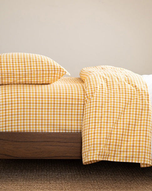 Flax Gingham Sheet Set