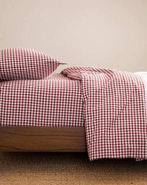 Chili Gingham Sheet Set
