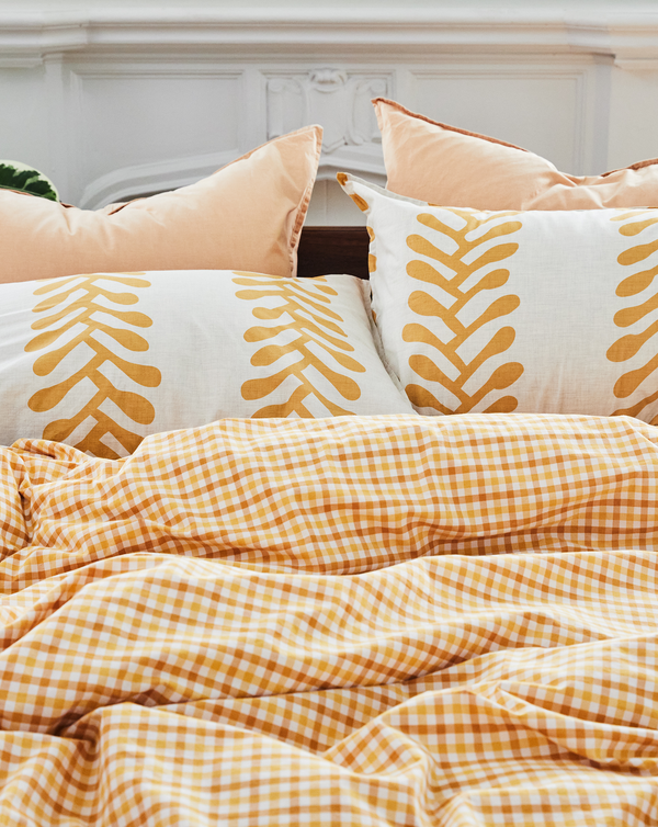 Gold Vines Heather Pillow Sham Set