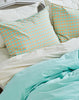 Turquoise & Flax Gingham Pillowcase Set