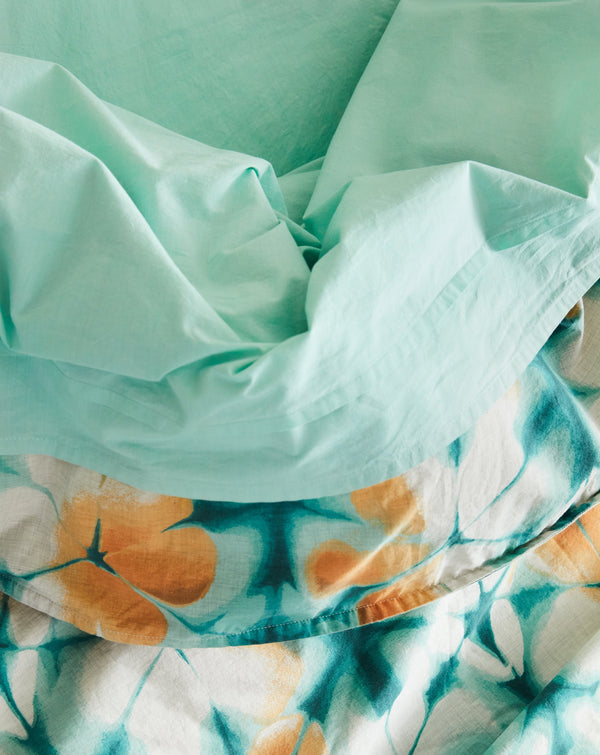 Turquoise Chambray Sheet Set